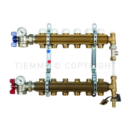 COPPIA COLL BARRA DI DISTRIBUZIONE REG MEM MEC VALVOLA 90 gradi BYPASS 1" 10D 3/4"(18) INT 50 - 3885BY TIEMME 3870149 1