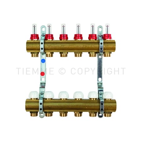 COPPIA COLL BARRA DI DISTRIBUZIONE FLUSSIM 1" 05D 3/4"(18) INT 50 - 3856I TIEMME 3870244 1