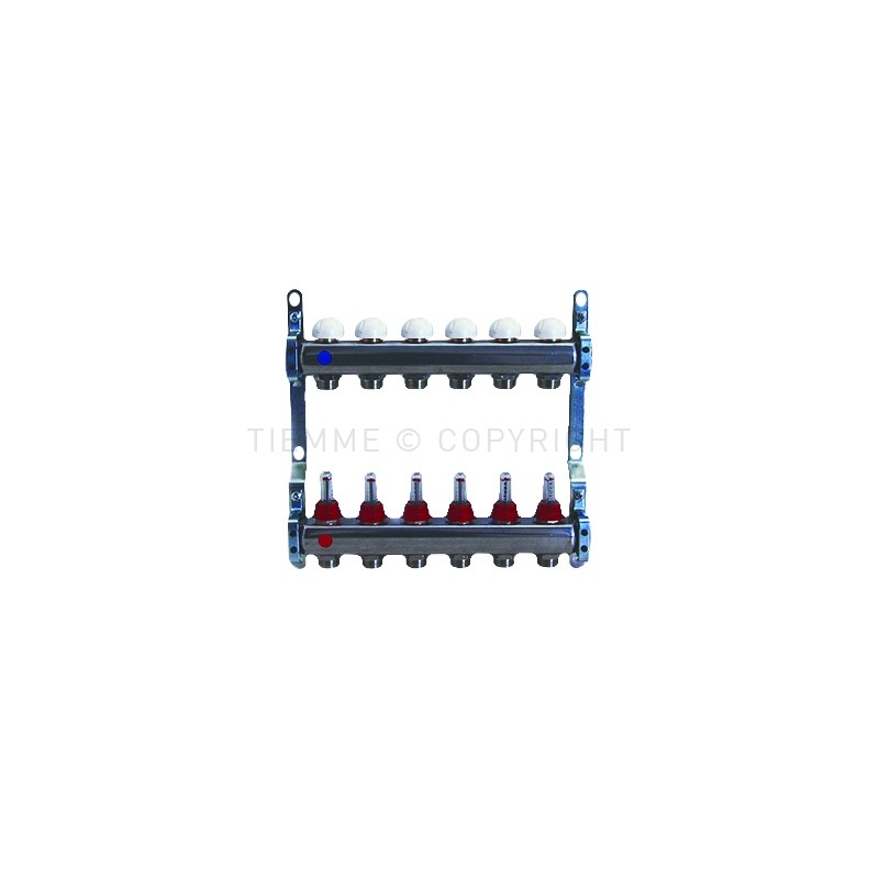 COPPIA COLLETTORI AISI 304L DI DISTRIBUZIONE FLUSSIM 1" 11D 3/4"(18) INT 50 - 3856X TIEMME 3920068 1