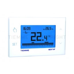 CRONOTERMOSTATO SETTIMANALE DIGITALE DA PARETE TIEMME NEXT RF CON SENSORE DI UMIDITA' 230 V - 9590 TIEMME 9570203 1