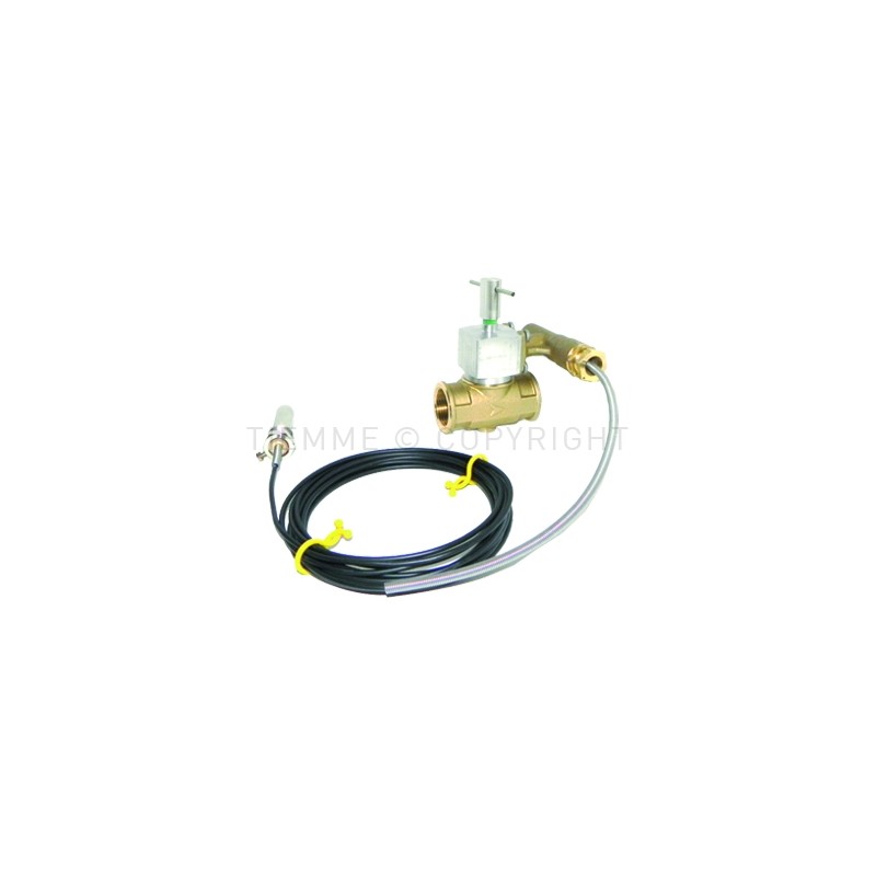 VALVOLA INTERCETTAZIONE COMBUSTIBILE F - F OTTONE CAPILLARE 5 MT 98 gradiC 1/2" ISO7 - 1725OT TIEMME 1720001 1