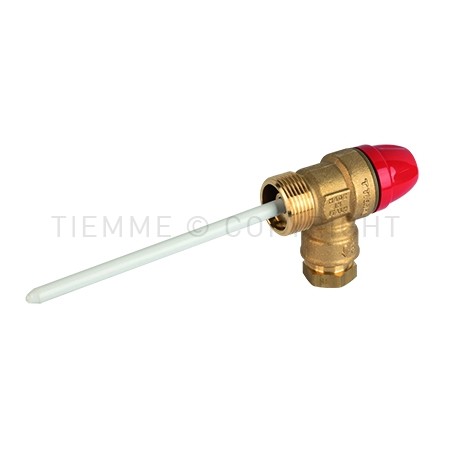 VALVOLA SICUREZZA M - TUBO CU COMBINATA TEMPERATURA E PRESSIONE 3/4"X22 3 BAR - 1916 TIEMME 1920116 1