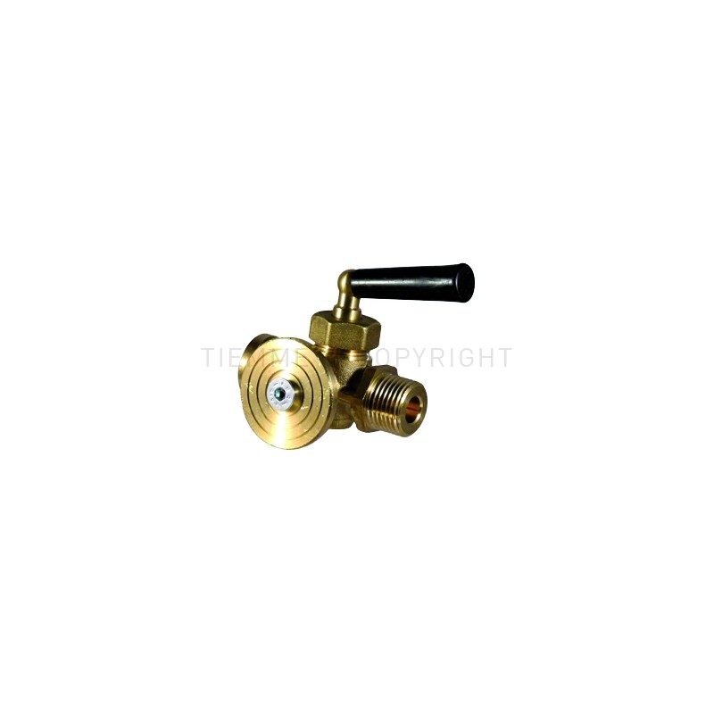 RUBINETTO PORTAMANOMETRO M - F PREMISTOPPA, FLANGIA E TAPPO SU FLANGIA 1/4" LEVA TERMOPLASTICA - 1923FL TIEMME 1990001 1