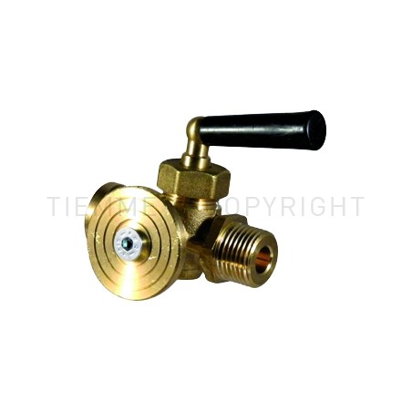 RUBINETTO PORTAMANOMETRO M - F PREMISTOPPA, FLANGIA E TAPPO SU FLANGIA 3/8" LEVA TERMOPLASTICA - 1923FL TIEMME 1990002 1