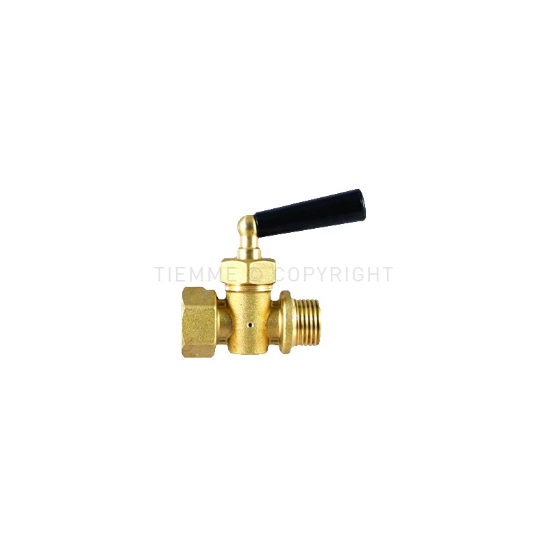 RUBINETTO PORTAMANOMETRO M - F PREMISTOPPA, FORO DI SPURGO 1/4" LEVA TERMOPLASTICA - 1923 TIEMME 1990007 1
