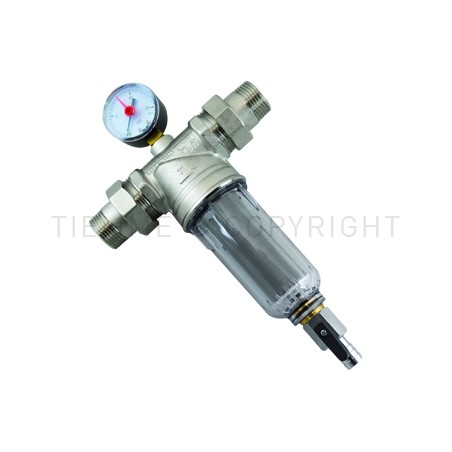 FILTRO AUTOPULENTE NI ATT BOCCHETTONI M - M TAZZA TRASPARENTE 1 MANOMETRO 1/2" - 3135N TIEMME 3130002 1