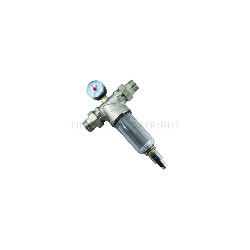 FILTRO AUTOPULENTE NI ATT BOCCHETTONI M - M TAZZA TRASPARENTE 1 MANOMETRO 3/4" - 3135N TIEMME 3130006 1