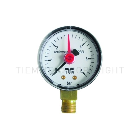MANOMETRO ATTACCO RADIALE 1/4" Ø50 0 - 6BAR - 2080 TIEMME 3180007 1