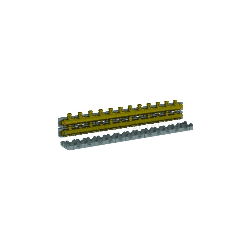 COLLETTOR OTTONE 6,5 M3/h N gradi6 CIRCUITI ATT 1"1/2 SEDE PIANA A 12 MODULI INT 125 CAR/SCAR - 5540G6M12 TIEMME 5570507 1