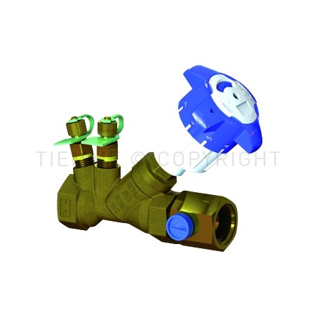 VALVOLA BILANCIAMENTO CON ATTACCO PER TUBO CAPILLARE F - F 3/4" DN20 - 6539 TIEMME 6510633 1
