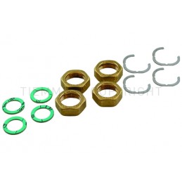 SET INSTALLAZIONE (4 DADI - 4 GUARNIZIONI PIANE - 4 ANELLI) TUBO INOX DN16 X 3/4" - 8930SET TIEMME 710002 1