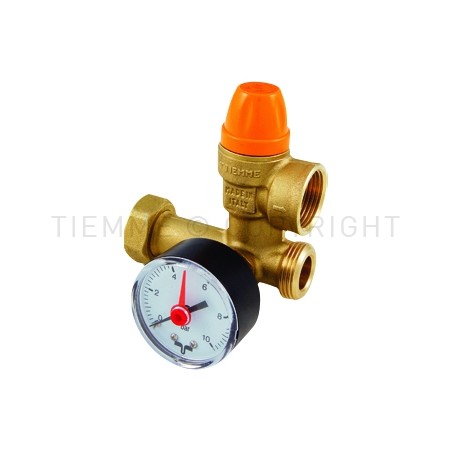 GRUPPO SICUREZZA MANOMETRO (1 - 10 BAR) VALVOLA SICUREZZA GRUPPO IDRAULICO 6 BAR 3/4" MAS - 4748D TIEMME 4700227 1