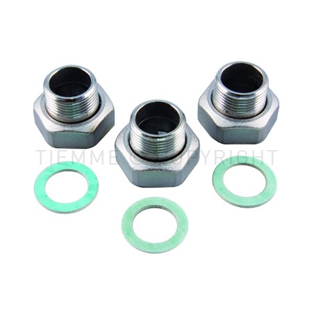 SET (3 CODOLI - GIRELLI - GUARNIZIONI PIANE - CHECK VALVE) MISCELATORE TERMOSTATICO 3/4"X3/4" - 4738KIT TIEMME 4700474 1