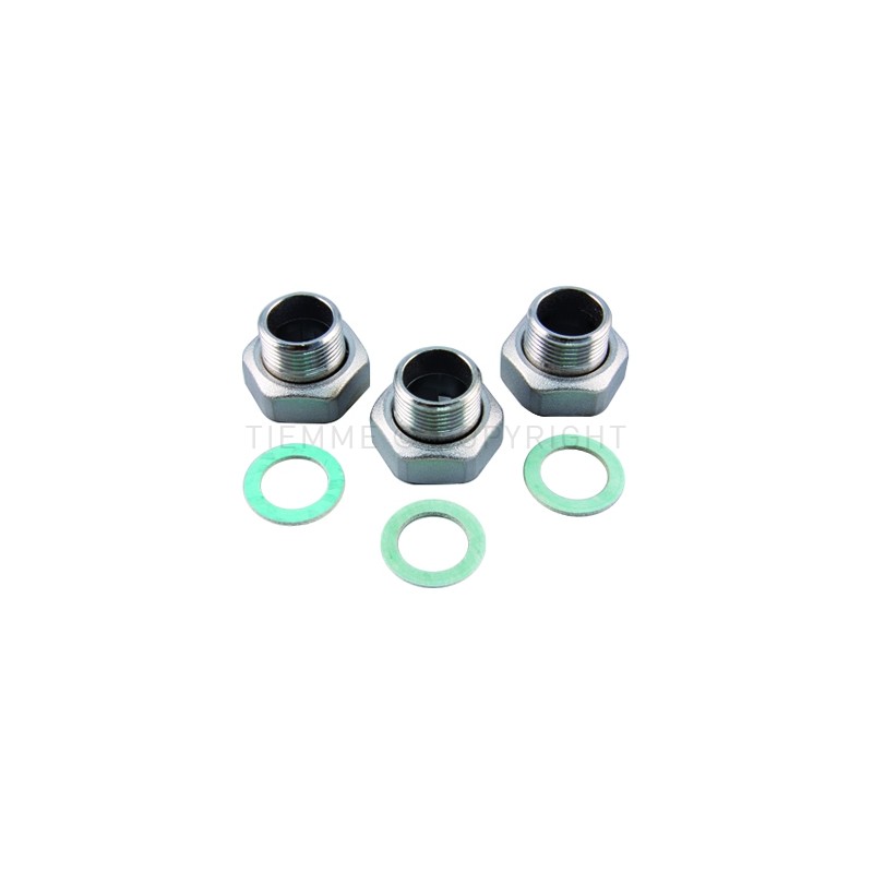 SET (3 CODOLI - GIRELLI - GUARNIZIONI PIANE) MISCELATORE TERMOSTATICO 3/4"X3/4" - 4738KIT TIEMME 4700475 1