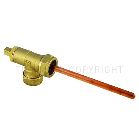 RACCORDO TEE POZZETTO PORTASONDA A COMPRES TUBO CU Ø 15 - 15 SONDA Ø6 L 123MM - 1039S TIEMME 4710064 1