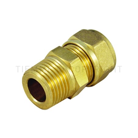 RACCORDO DIRITTO M A COMPRES TUBO CU Ø 22 X 1/2" BATT PIANA - 1100FD TIEMME 4710066 1