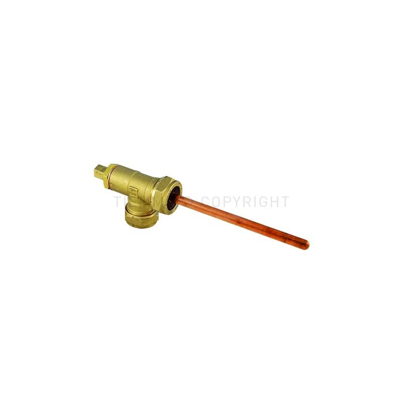RACCORDO TEE POZZETTO PORTASONDA A COMPRES TUBO CU Ø 18 - 18 SONDA Ø6 L 164MM - 1039S TIEMME 4710073 1