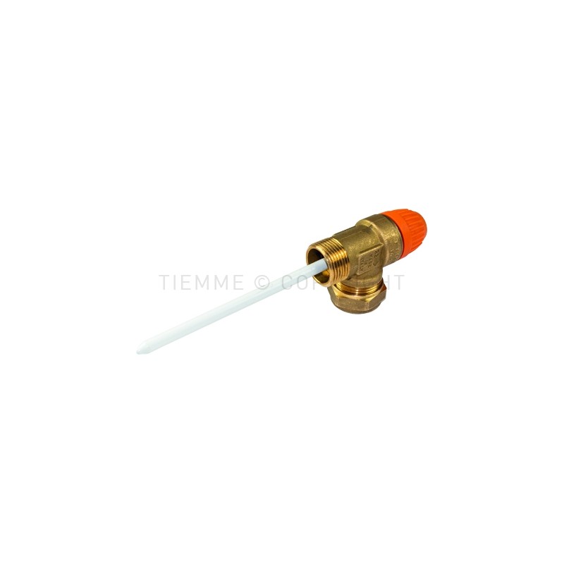 VALVOLA SICUREZZA M - TUBO CU COMBINATA TEMPERAT E PRESS SOLARE 3/4"X22 10 BAR 90 gradiC - 1916SUN TIEMME 4720088 1