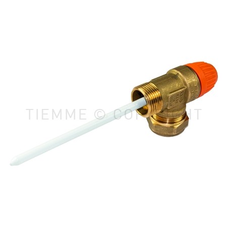 VALVOLA SICUREZZA M - TUBO CU COMBINATA TEMPERAT E PRESS SOLARE 3/4"X22 10 BAR 90 gradiC - 1916SUN TIEMME 4720088 1