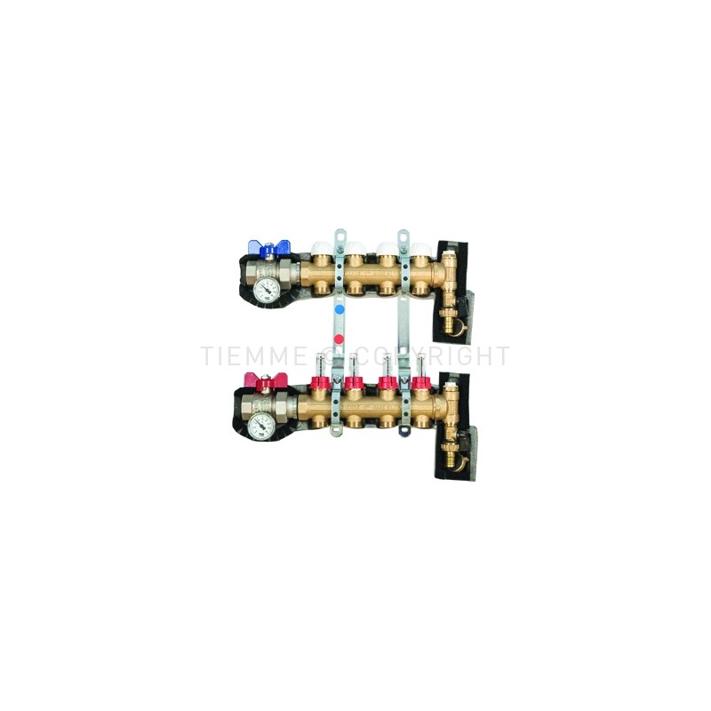 COPPIA COLLETTORI DI DISTRIBUZIONE FLUSSIM COIBENTAZIONE 1" 08D 3/4"(18) INT 50 - 3873R TIEMME 5570035 1