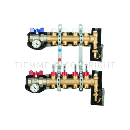 COPPIA COLLETTORI DI DISTRIBUZIONE FLUSSIM COIBENTAZIONE 1" 10D 3/4"(18) INT 50 - 3873R TIEMME 5570037 1