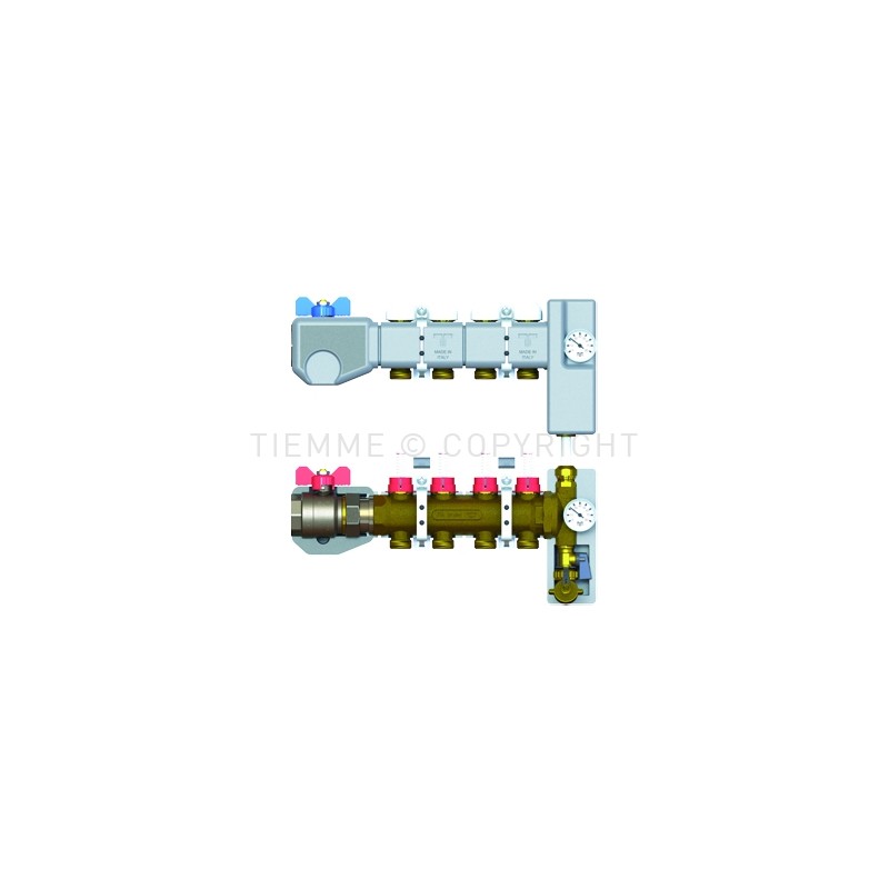 COPPIA COLL DI DISTRIBUZ FLUSSIM BYPASS COIBENTAZIONE 1"1/4 02D 3/4"(18) INT 50 - 3877RBY TIEMME 5570582 1