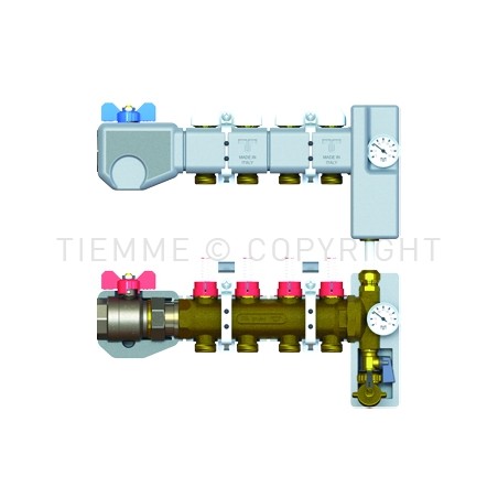 COPPIA COLL DI DISTRIBUZ FLUSSIM BYPASS COIBENTAZIONE 1"1/4 02D 3/4"(18) INT 50 - 3877RBY TIEMME 5570582 1