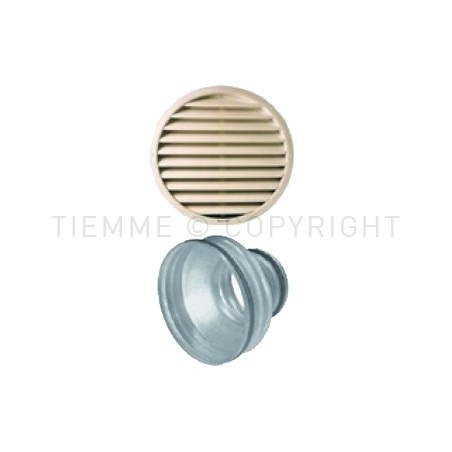 GRIGLIA PRESA ARIA ESTERNA/ESPULSIONE COMPLETA DI RIDUZ DI RACCORDO IN LAMIERA ZINCAT 250/200 - 5503GPT TIEMME 5560352 1