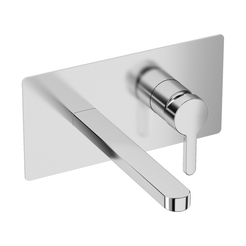 T011B1 MISCELATORE LAVABO INCASSO SKY PIASTRA SINGOLA SCARICO 1"1/4  CROMATO/A LEVA NERA RAL 9004 OP 411450607 1