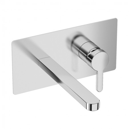 T011B1 MISCELATORE LAVABO INCASSO SKY PIASTRA SINGOLA SCARICO 1"1/4  CROMATO/A LEVA NERA RAL 9004 OP 411450607 1