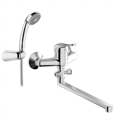 G07 MISCELATORE MONOCOMANDO A MURO GAMMA CON DEVIATORE E BOCCA L30CM  CROMATO/A 411516102 1