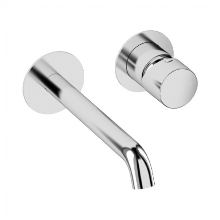 FR12 MISCELATORE LAVABO INCASSO FLY ROUND DOPPIA PIASTRA SCARICO 1"1/4  CROMATO/A 411530603 1