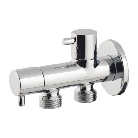 3909C VALVOLA 90° CR LUCIDA DOPPIA ROSONE  1/2" 02D 1/2" - 1/2" 2950196 1
