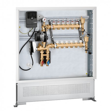 Gruppo di regolazione termica modulante G 3/4" e 9 derivazioni. 3/4"maschio, preassemblato in cassetta Caleffi 1715I5A2L 1715I5A
