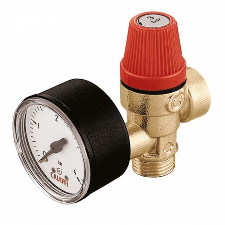 VALVOLA SICUREZZA Ø1/2" M CON ATTACO MANOMETRO 3 BAR 314432 1