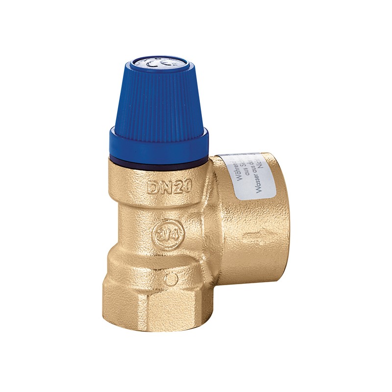 Valvola di sicurezza per impianti idrosanitari. Attacchi 1/2"x3/4", taratura 10 bar Caleffi 531410 531410 1