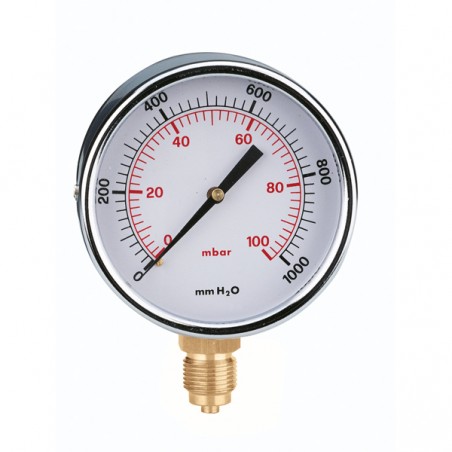 Manometro Gas a Membrana 1/4" Ø 60 0-100 mbar Caleffi 846102 846102 1