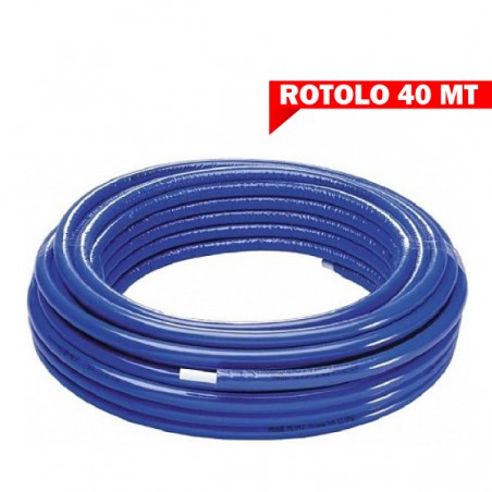 Tubo multistrato pe-xb/al/pe-hd isolante blu ø mm 20 rotolo 40mt coes40mtblu20mm 1