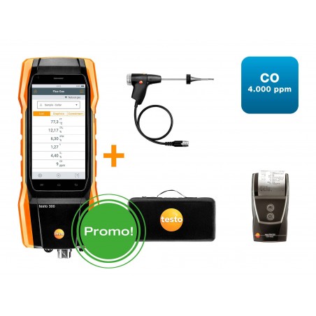 Analizzatore di combustione (O2, CO fino a 4.000 ppm, NO integrabile successivamente) testo 300 kit 1 0564 3002 71 1