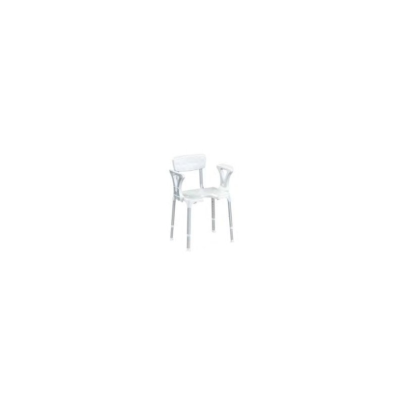 Sedia regolabile da doccia multifunzione con braccioli e schienale Bianco K Design EH-SCBA-PP-BX EH-SCBA-PP-BX 1