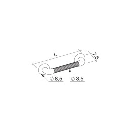 Corrimano orizzontale in plastica lunghezza 40 cm Bianco K Design EH-12-RX EH-16-RX 2