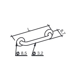Corrimano lineare in acciaio laccato lunghezza 70 cm Bianco K Design EH-28-PCX EH-28-PCX 2