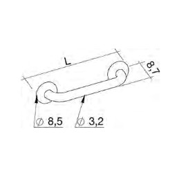 Corrimano lineare in acciaio inox lucido 80 cm K Design EH-32-IXX EH-32-IXX 2