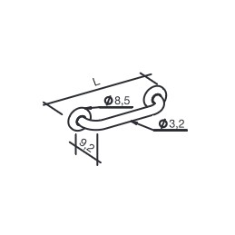Corrimano lineare in acciaio (bianco) lunghezza 100 cm K Design EHP-40-PC EHP-40-PC 2