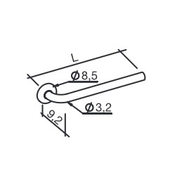 Terminale a 90° a parete per corrimano in acciaio (bianco) lunghezza 80 cm K Design EHP-W32-PC EHP-W32-PC 2