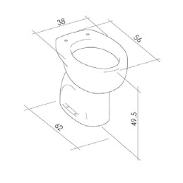 Vaso sanitario con altezza maggiorata e scarico pavimento K Design CL-TB11-W CL-TB11-W 2