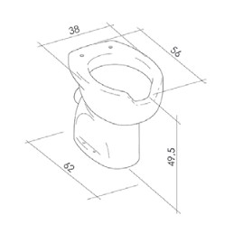 Vaso sanitario con altezza maggiorata, apertura frontale e scarico a parete K Design CL-TB13-W CL-TB13-W 2