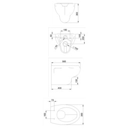 Vaso sanitario sospeso con apertura frontale K Design CL-TB4-W CL-TB4-W 3