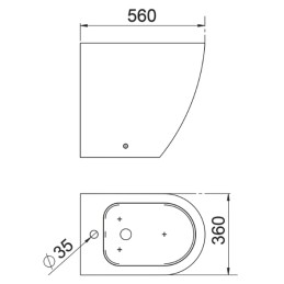 Bidet sanitario filo parete Giada K Design CL-TB21-W CL-TB21-W 4