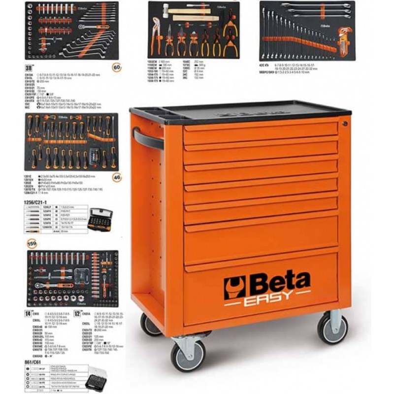 Cassettiera 7 cassetti con assortimento di 309 utensili Beta C24EH O7/M 024002209 1